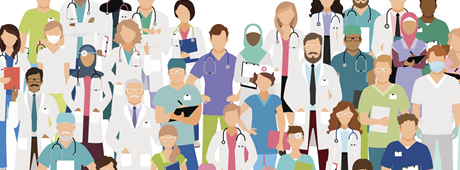 illstration of a diverse healthcare working group